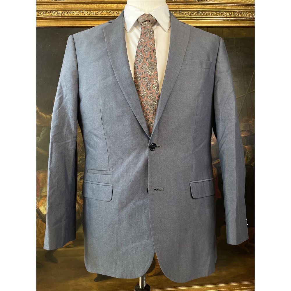 Express 40R PHOTOGRAPHER Gray Micro Birdseye 100% Cotton Slim 2Btn Blazer Jacket